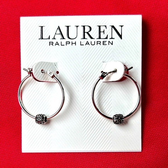 Lauren Ralph Lauren Jewelry - Brand New Lauren Ralph Lauren Small Slider Hoop Earrings Silver Tone Minimalist
